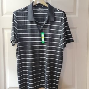 NWT Izod Golf with Stretch Cool FX Black and White Polo Men's Size M
